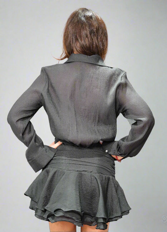 Lilac Ruffle Mini Dress