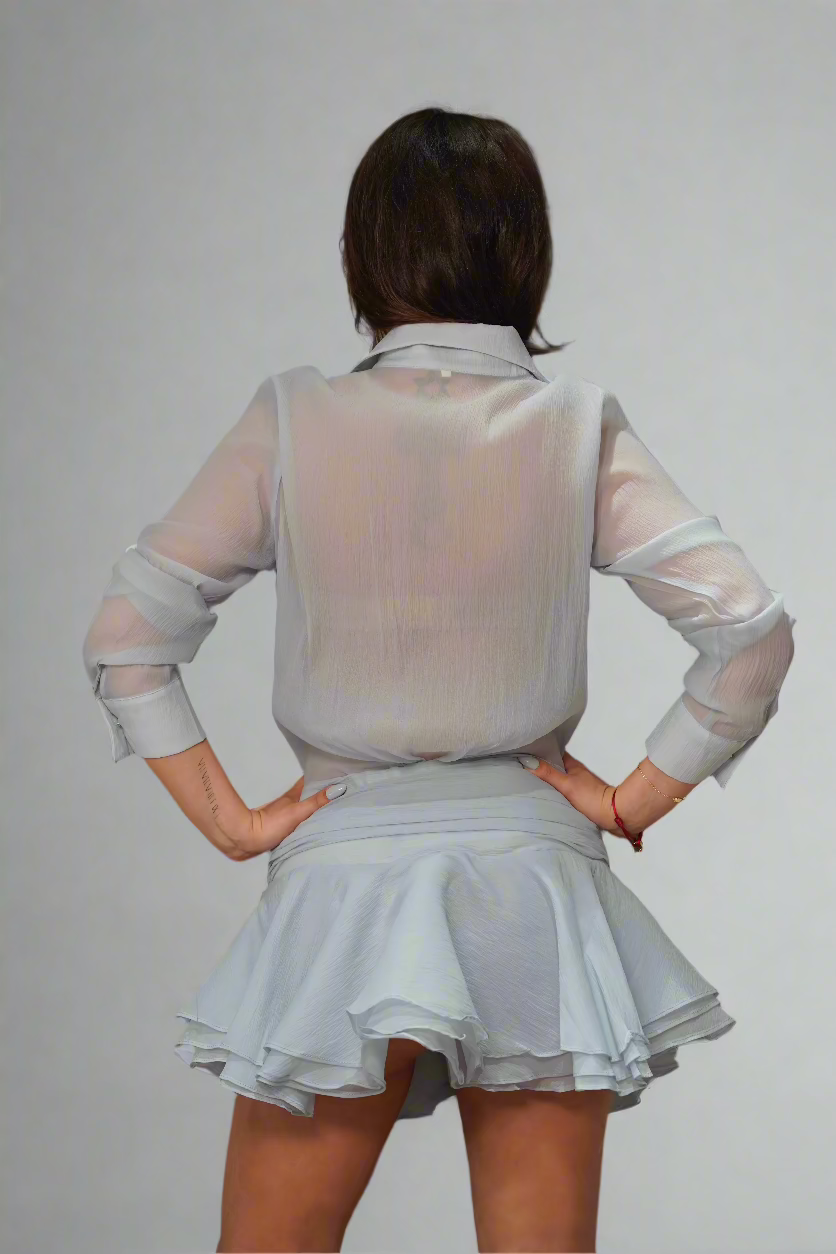Lilac Ruffle Mini Dress