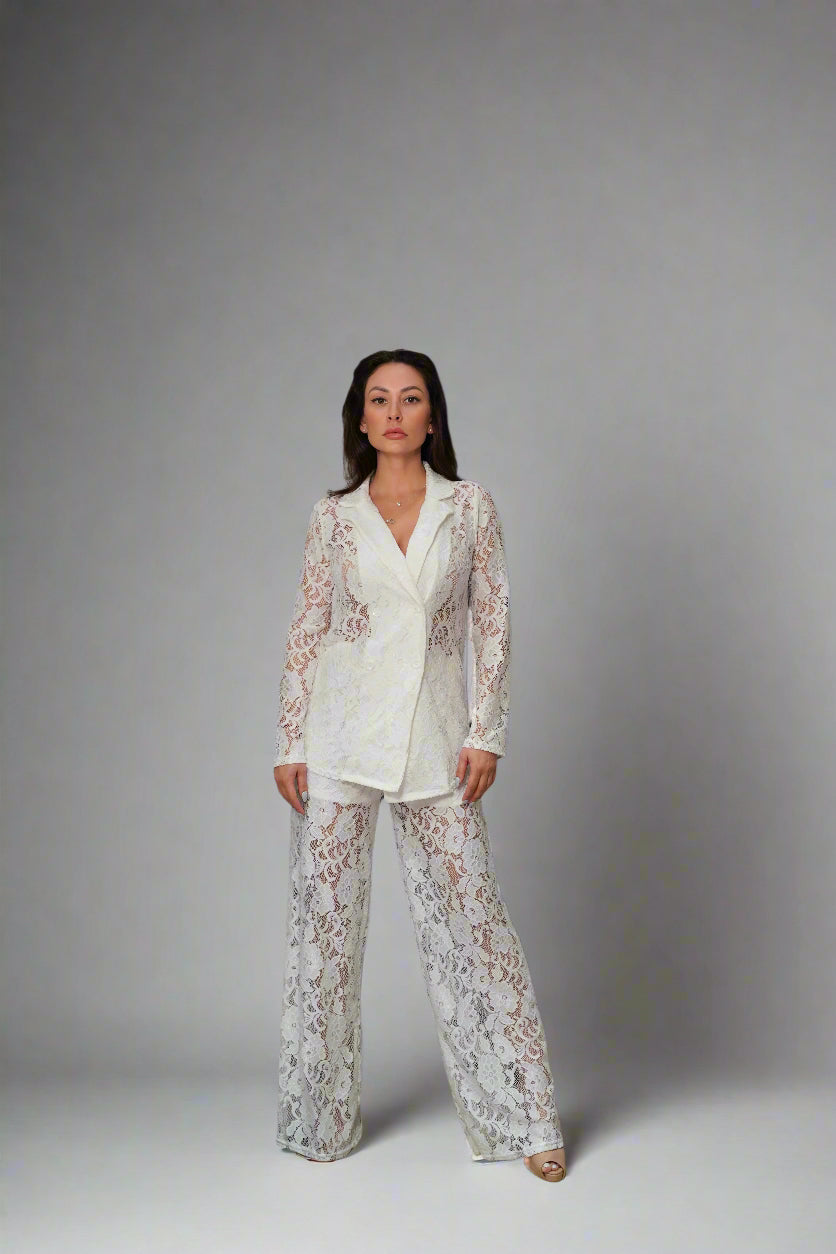 White Lace Suit Set