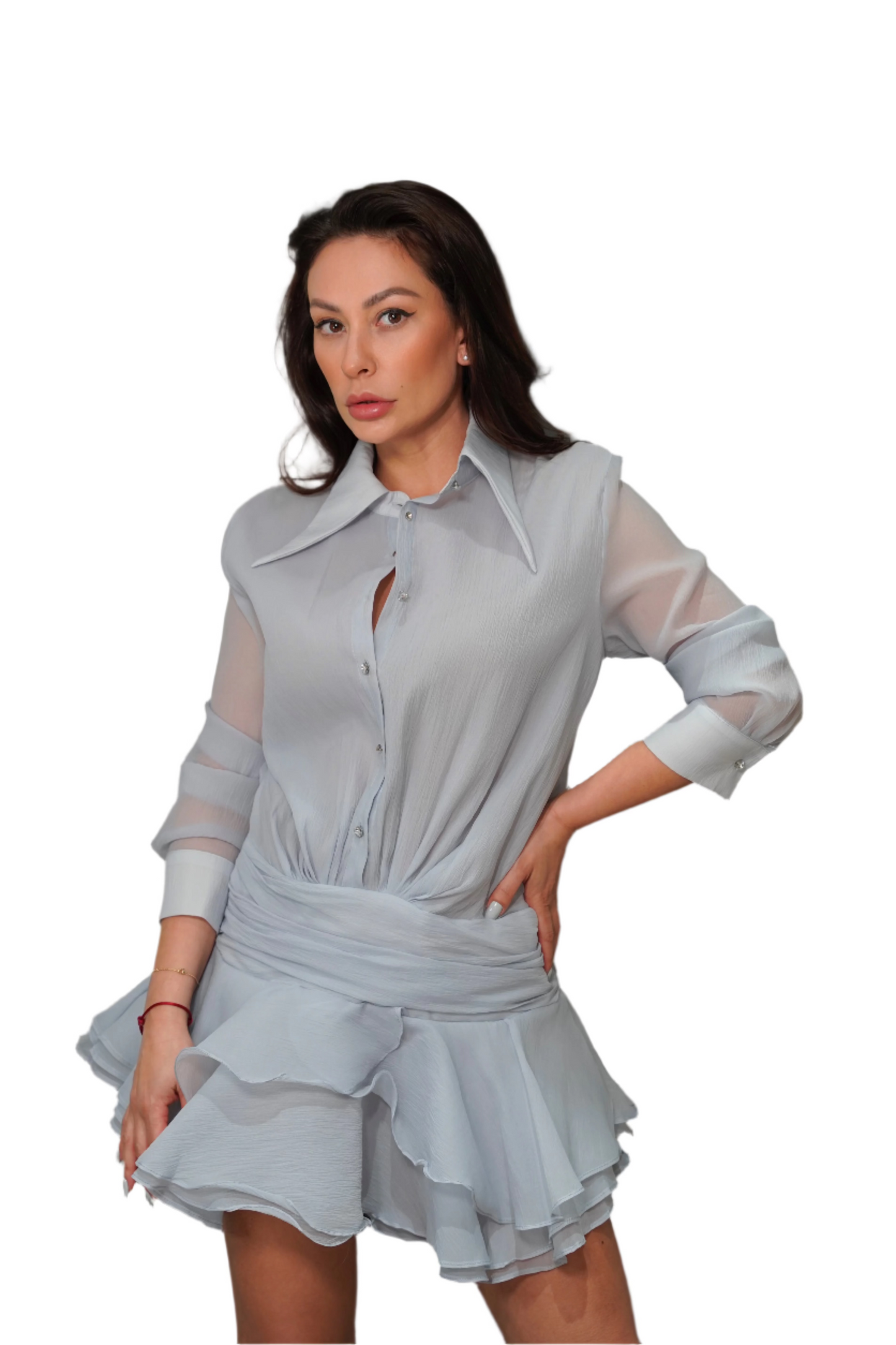 Lilac Ruffle Mini Dress