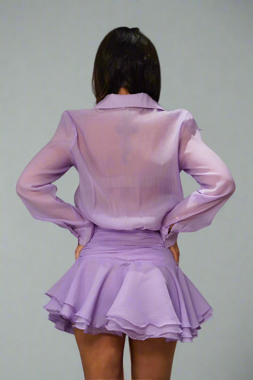 Lilac Ruffle Mini Dress