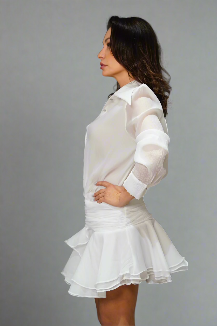 Lilac Ruffle Mini Dress