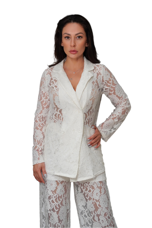 White Lace Suit Set