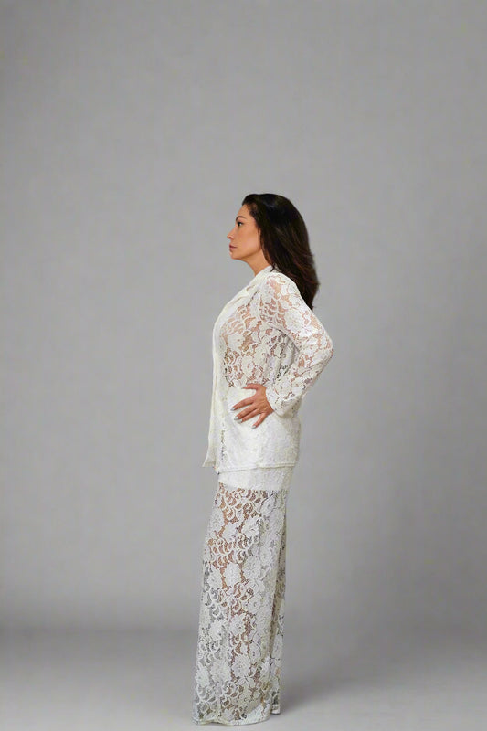 White Lace Suit Set
