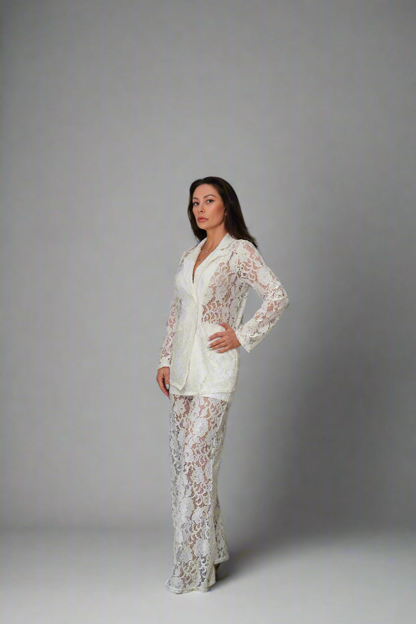 White Lace Suit Set